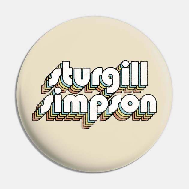 Sturgill Simpson - Retro Rainbow Letters Pin by Dimma Viral