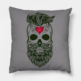 A Bearded Gentleman Skull Pillow