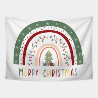 Merry Christmas Boho Rainbow © GraphicLoveShop Tapestry