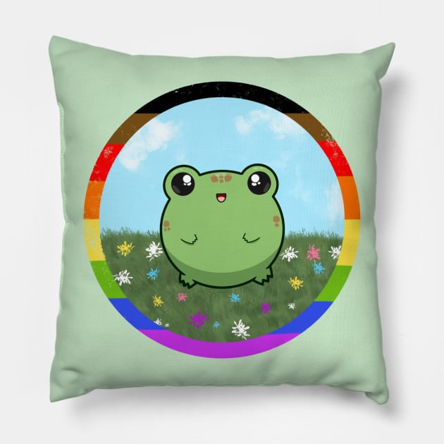 Pride Froggo (Philly) Pillow by GummiFrogArt