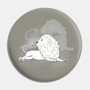 Zodiac sign Leo - Black and white lineart Pin