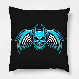 Blue devil illustration design Pillow