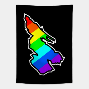 Salt Spring Island - Colourful Rainbow Silhouette - Gulf Islands Gift - Salt Spring Island Tapestry