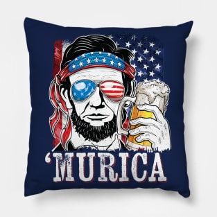 Abraham Lincoln American Flag Murica Pillow