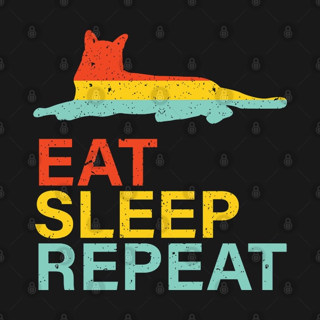 Vintage cat life. Eat. Sleep Repeat. by orumcartoons