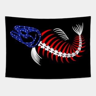 Usa Flag with Fishing Skull Tapestry