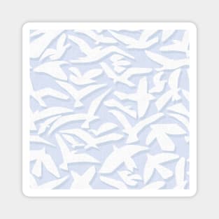 Abstract Seagulls in Airy, Light Blue Shades Magnet