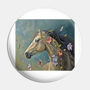 Horse in Flowers Pin