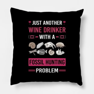 Wine Drinker Fossil Hunting Hunter Paleontology Paleontologist Archaeology Archaeologist Pillow