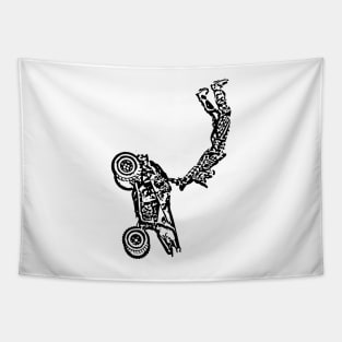 ATV Quad Bike Freestyle Sketch Art Tapestry