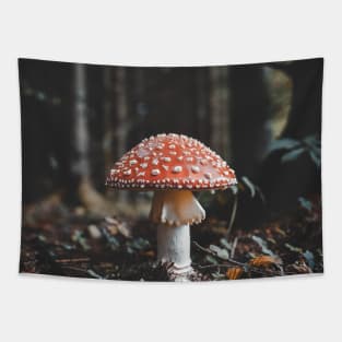 Red and White Mushroom Tapestry