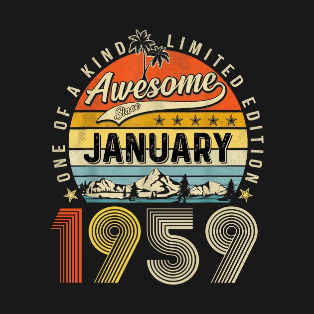 Awesome Since January 1959 Vintage 64th Birthday by cogemma.art