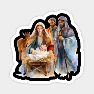 Watercolor Nativity Scene Magnet