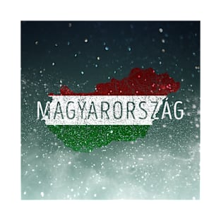 Green Stars Hungary Magyarorszag Map and Flag Souvenir T-Shirt