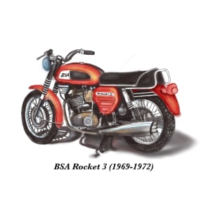 Drawing of Retro Classic Motorcycle BSA Rocket 3 T-Shirt