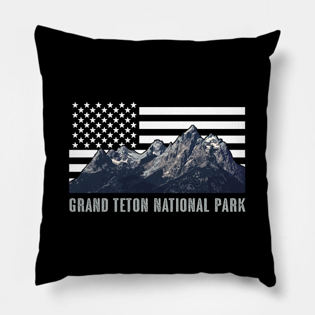 Grand Teton National Park Pillow by Jared S Davies