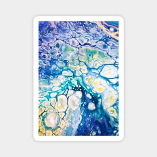 Paint pour blue, yellow ocean vibes Magnet