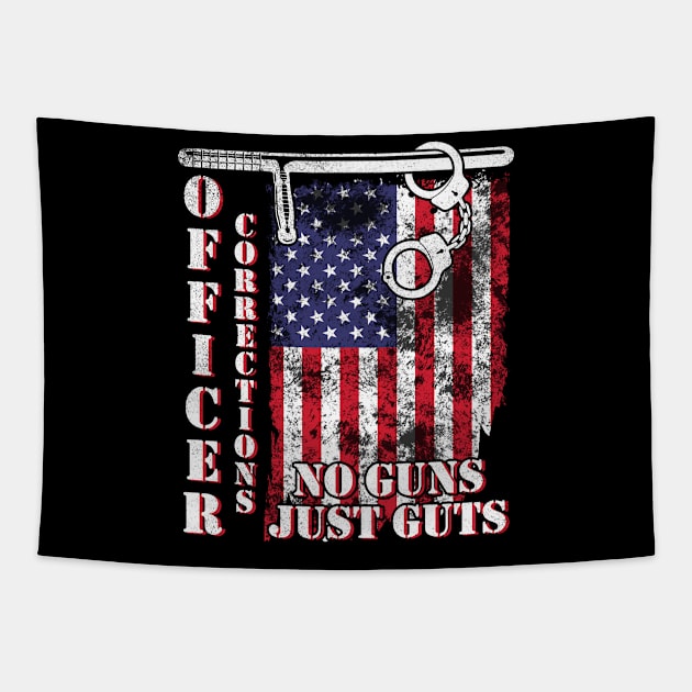 Vintage US Flag Happy Father July 4th Independence Summer Day Officer Corrections No Guns Just Guts Tapestry by bakhanh123