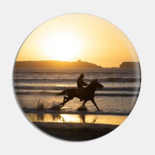 Galloping at sunset Pin