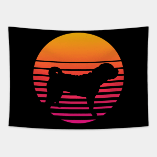 Retro 80s Shar-Pei Sunset Tapestry