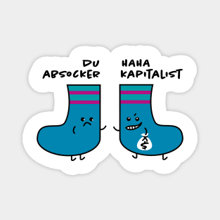 Funny sock rip-off capitalist Magnet