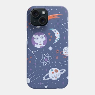 Pattern with astronomy symbols Phone Case