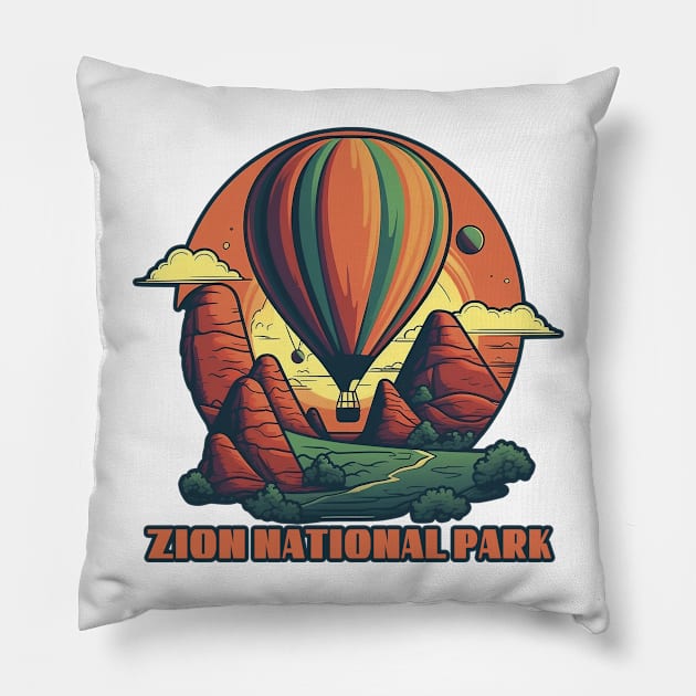 Zion National Park Pillow by GreenMary Design