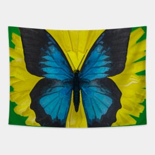 Dandelion Flower Blue Butterfly Tapestry