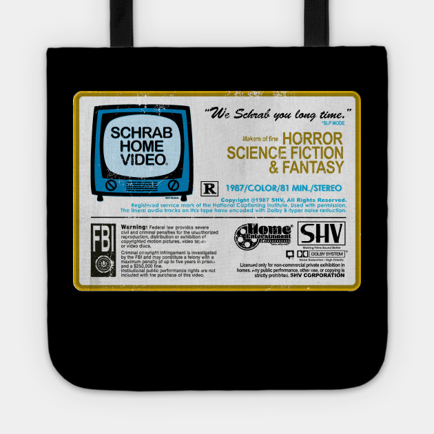 Schrab Home Video Vhs Label Rob Schrab Tote Teepublic