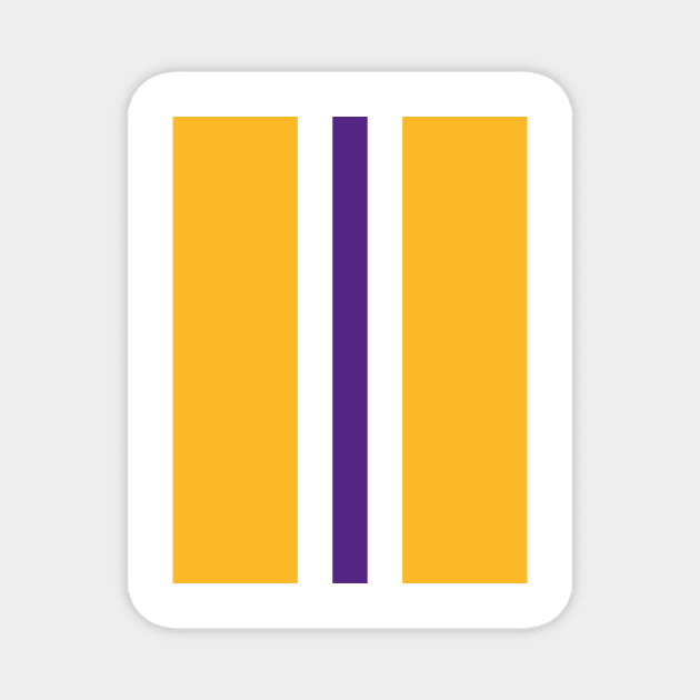 Retro American Basketball Stripes LA, Yellow, White, Purple Magnet by Culture-Factory