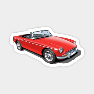 MGB Roadster in flame red Magnet