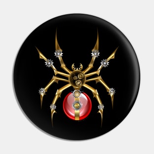 Awesome Fantasy Steampunk Geared Spider Graphic Pin