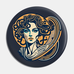 Woman in the style of Gustav Klimt Pin