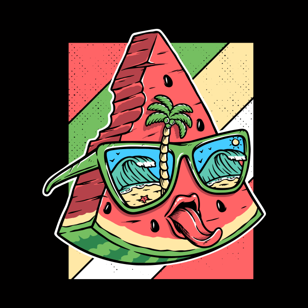 Summertime Watermelon Slice Cartoon by SLAG_Creative