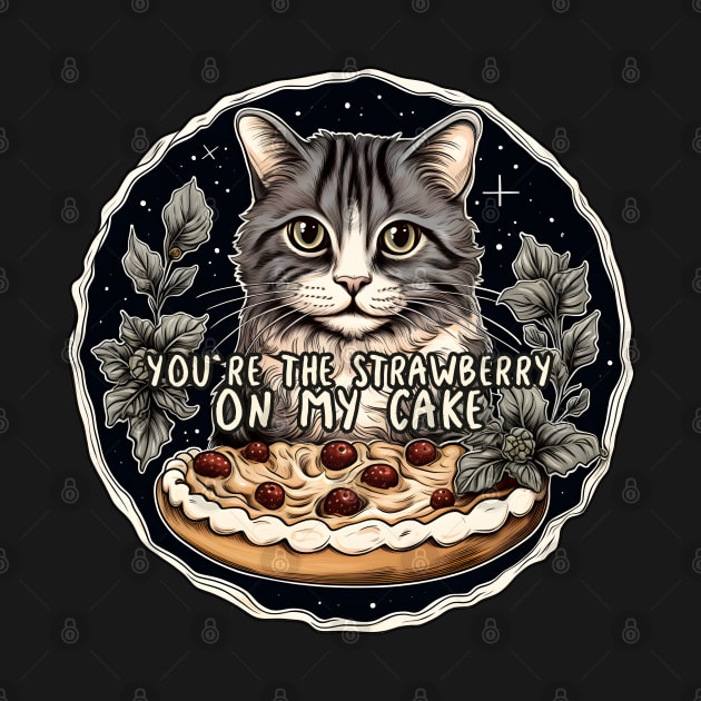 Cat You are the strawberry on my Cake by beangeerie