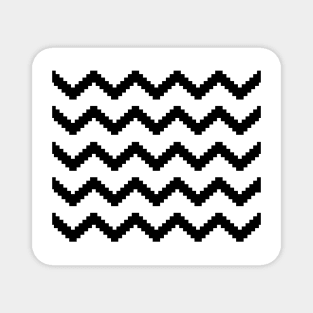 Zigzag geometric pattern - black and white. Magnet