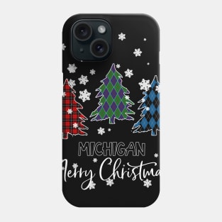 Michigan Merry Christms Buffalo Plaid Xmas Tree  Phone Case