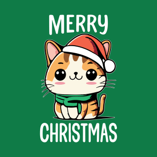 Feline Festivities Merry Christmas with a Kawaii Kitty Twist! T-Shirt