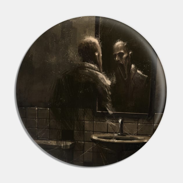 The bathroom Pin by Danny Ingrassia Art