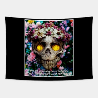 skull with flowers Tapestry