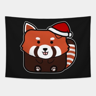 Funny Square Red Panda Christmas Tapestry