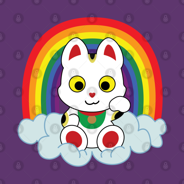 Disover Rainbow Maneki Neko - Maneki Neko - T-Shirt