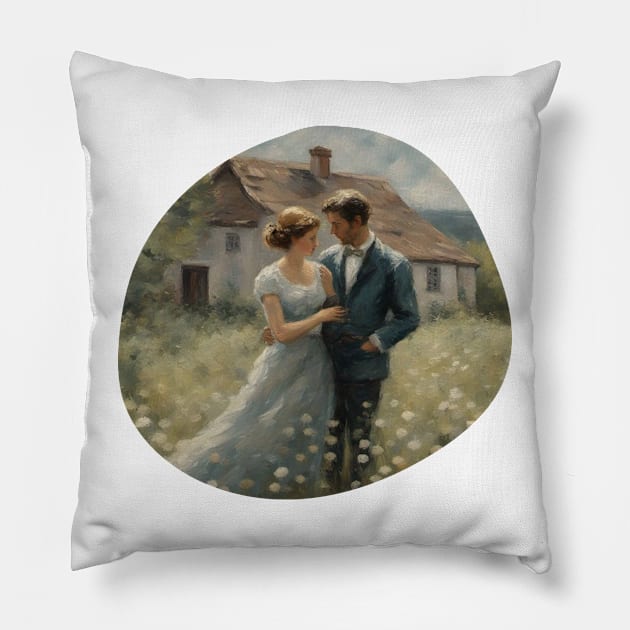 A Romantic Impasto Masterpiece for Valentine's Day Pillow by dorasullivan