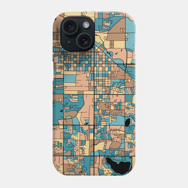 Fort Collins Map Pattern in Mid Century Pastel Phone Case by PatternMaps