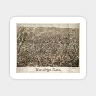 Vintage Map of Worcester MA (1878) Magnet