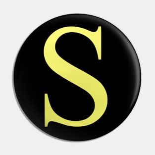 The Letter S in Shadowed Gold Pin