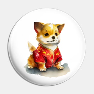 Watercolor Chinese Zodiac Year of the Dog Pin