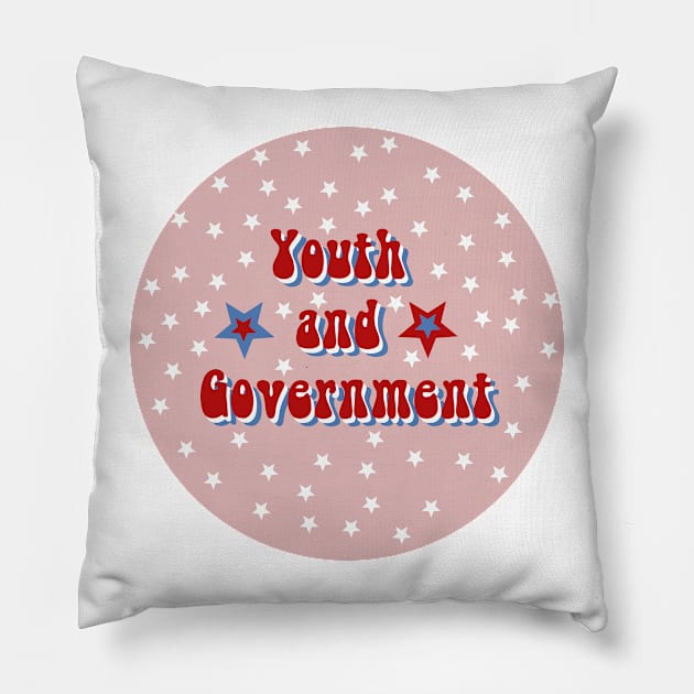 Youth and Government Retro Circle Pillow by one-broke-kid