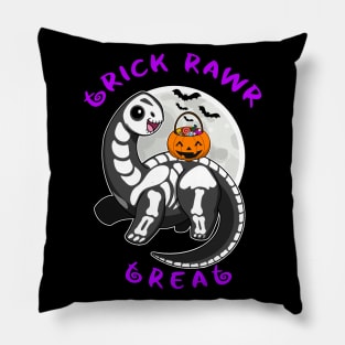 Trick Rawr Treat Halloween Dinosaur kawaii kids costume Brontosaurus Pillow