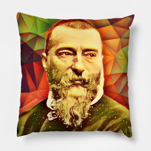 Jean-Baptiste Alphonse Karr Snow Portrait | Jean-Baptiste Alphonse Karr Artwork 15 Pillow by JustLit